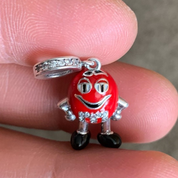 NWOT M & M M&M Enamel Red Chocolate Dangle Charm Sterling Silver 925 - Picture 8 of 10